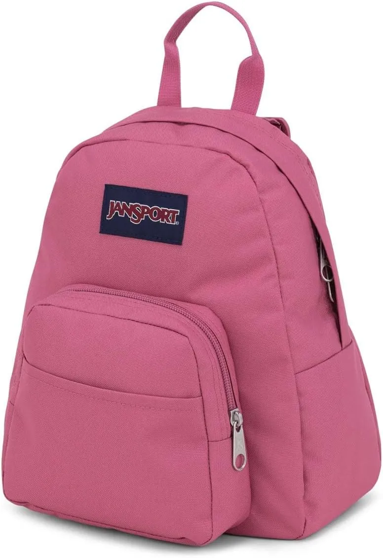 JanSport Half Pint Mini Backpack, 10.2 L - Durable Mini Bag Purse with Adjustable Shoulder Straps, Single Main Compartment, Zippered Stash Pocket, Mauve Haze
