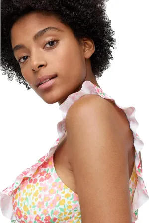 J.Crew Ditzy Floral Ruffle V-Neck Top