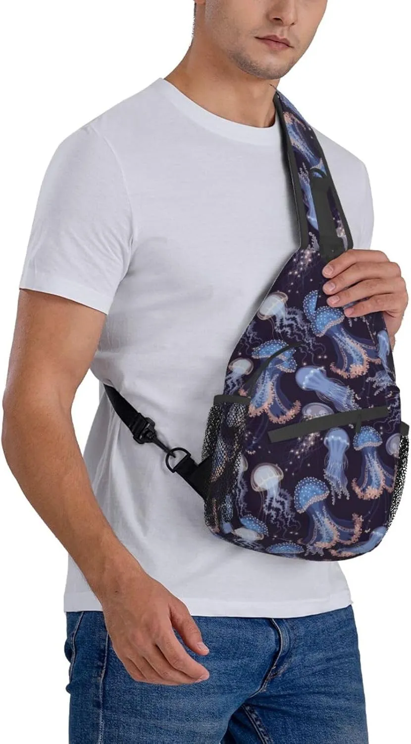 Jellyfish Crossbody Bag Funny Shoulder Bag Backpack Cute Sling Bag Chest Casual Daypack for Outdoor