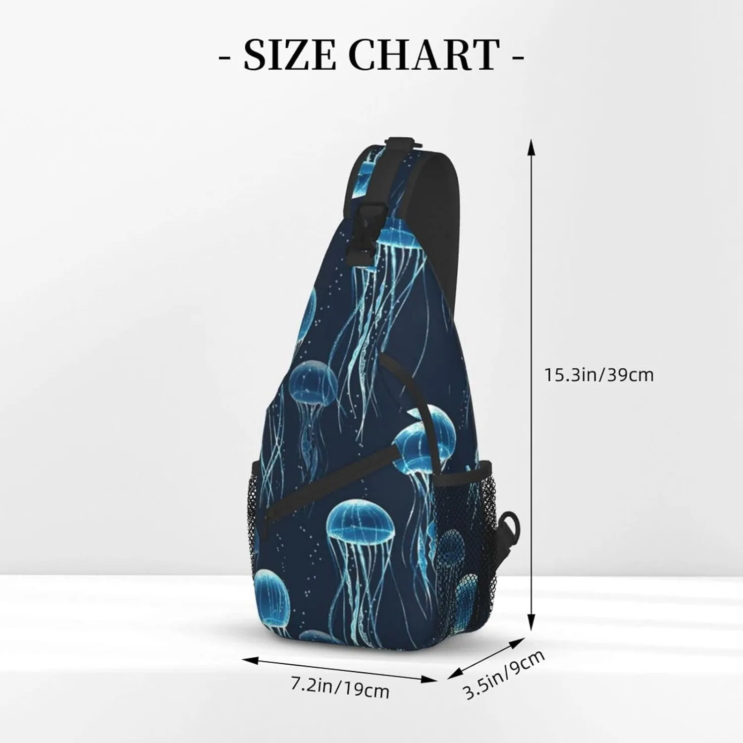 Jellyfish Sling Bag Sea Animal Crossbody Chest Daypack Casual Backpack Women Shoulder Bag For Travel Picnic