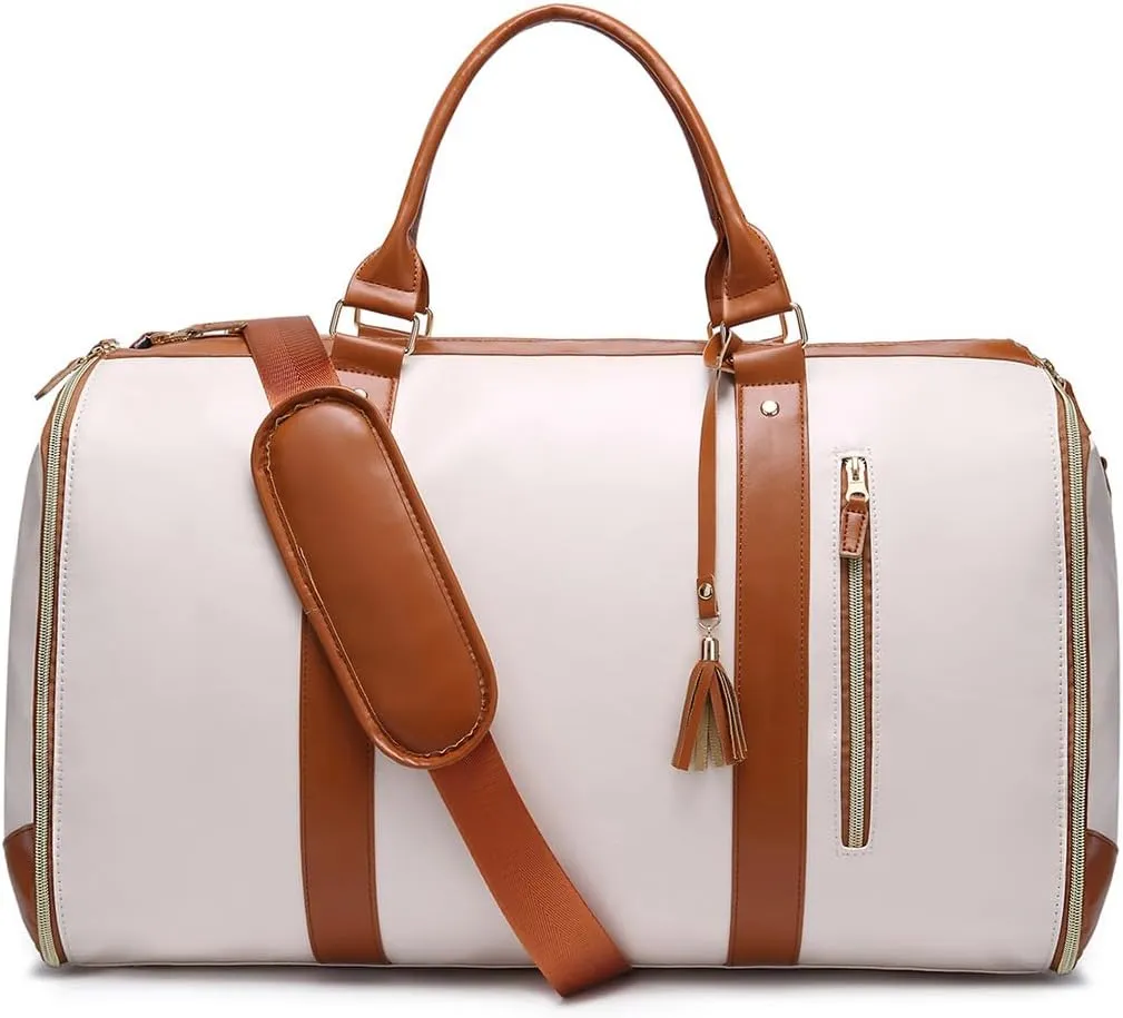 Jenni Bag Travel Bag, Free 3pcs 50 * 70cm Vacuum Compression Bags，Luxhe Travel Bags for Women, Jennibag Travel Garment Bag, Carry on Convertible Jennibag Travel Bag (Beige), BF-001