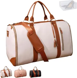 Jenni Bag Travel Bag with Wheels,Convertible Jenni Travel Bag with Removable Wheels, High Capacity Travel Bag with Shoe Compartment(Basic, Beige)