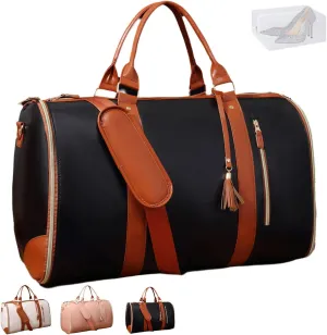 Jenni Bag Travel Bag with Wheels,Convertible Jenni Travel Bag with Removable Wheels, High Capacity Travel Bag with Shoe Compartment(Basic, Black)