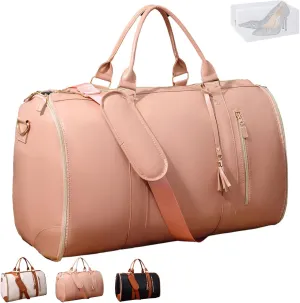 Jenni Bag Travel Bag with Wheels,Convertible Jenni Travel Bag with Removable Wheels, High Capacity Travel Bag with Shoe Compartment(Basic, Pink)