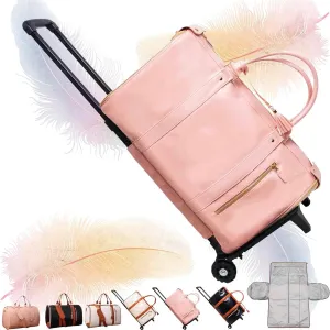 Jennibag, Convertible Garment Duffel Bag with Wheels, 35L, Pink-B