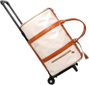 Jennibag, Jenni Bag, Jenni Bag Travel Bag with Wheels, Convertible Garment Duffel Bag, With Removable Wheels (Beige-B)