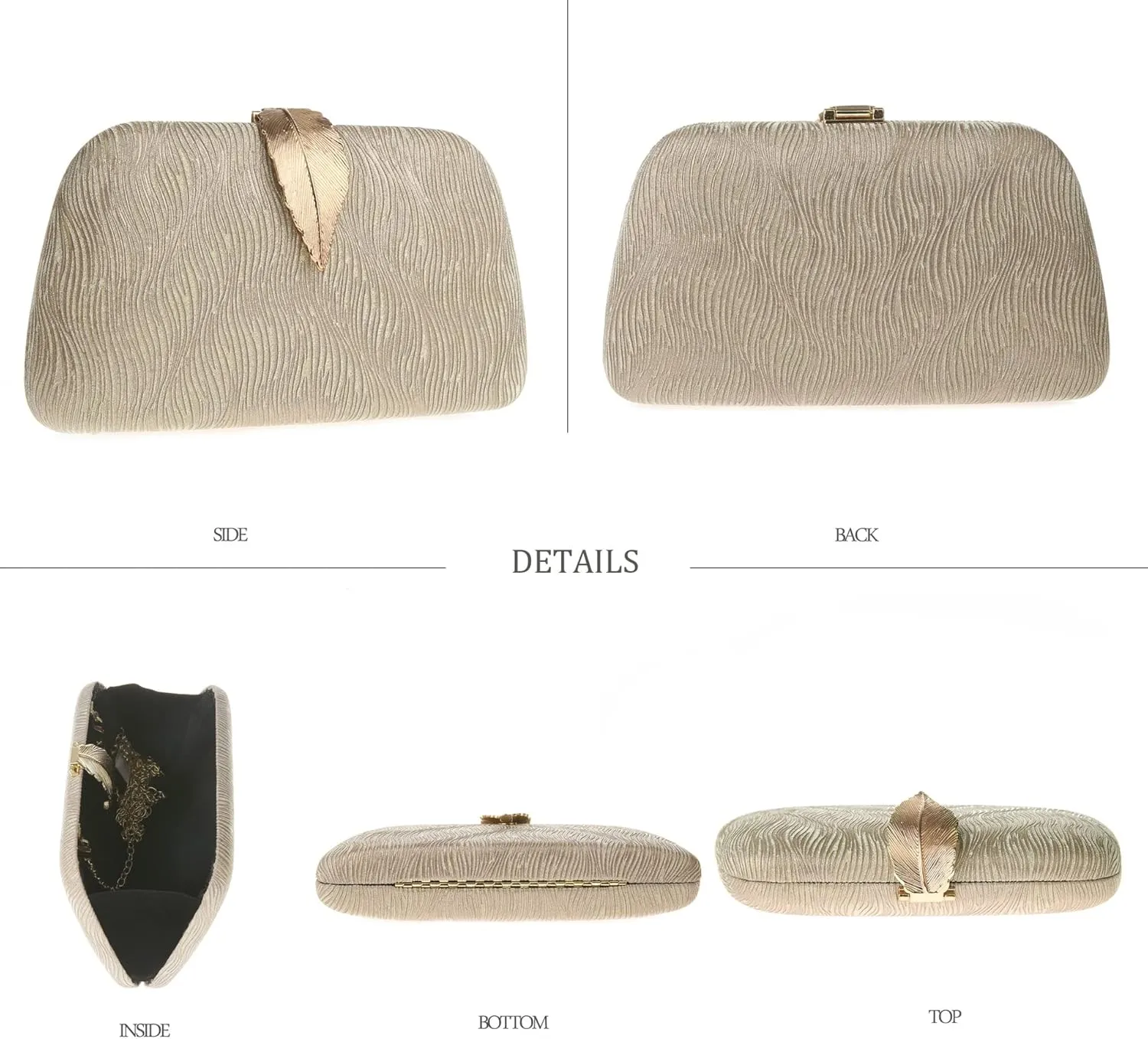 jessie Womens Evening Bags Formal Bridal Wedding Small Clutches Purses Crossbody Prom Cocktail Party Handbags