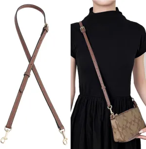 jiesinlov Microfiber Leather Purse Shoulder Straps Crossbody Adjustable Replacement for Swinger Nolita Barrel Penn Handbag or Bucket Bag(BROWN)