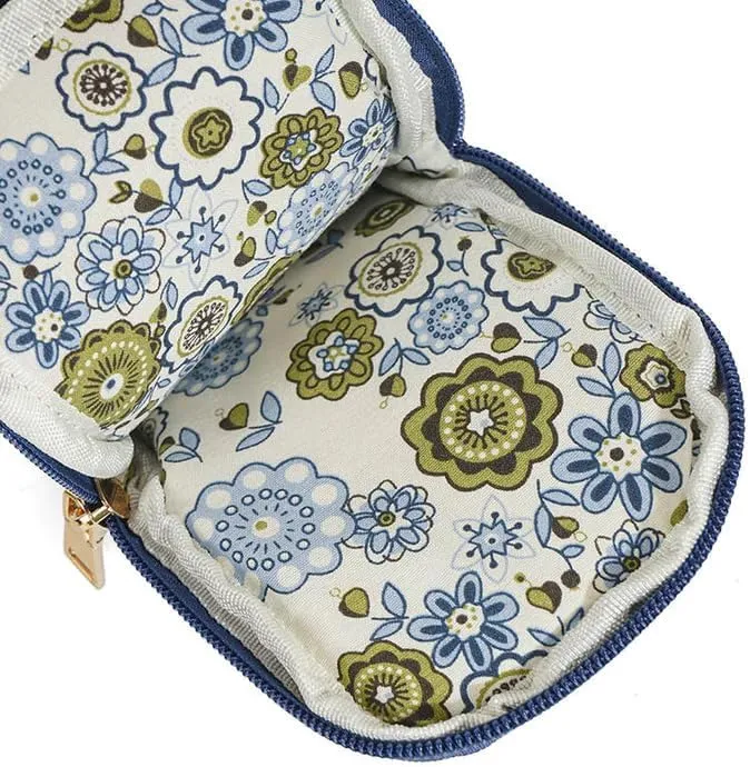 Jillian Non Volley Navy Striped 12 x 16 Inch Quilted Nylon Womens Pickleball Sport Sling Bag
