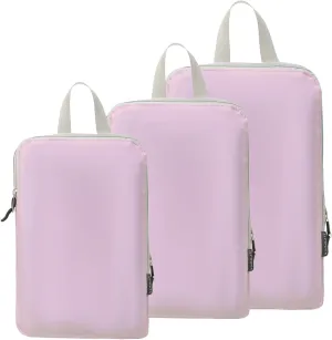 JJ Power 3 Set Lightweight Compression Packing Cubes for Suitcases, Travel Essentials Expandable Packing Cubes Organizer for Carry on Suitcases(Pink)