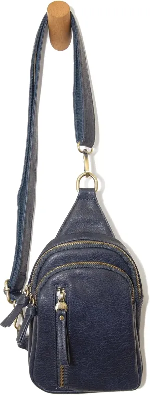 Joy Susan Skyler Sling Bag: Vegan Leather, Zippered Closure, Brass Plated Hardware