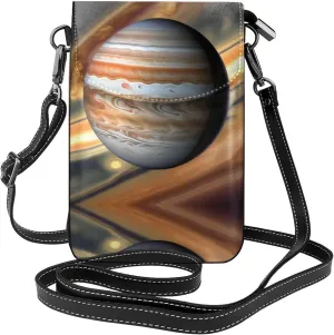 Jupiter Landscape Prints Leather Crossbody Flap Phone Bag - Versatile Gift for Women Walking, Camping, Shopping, and Travel