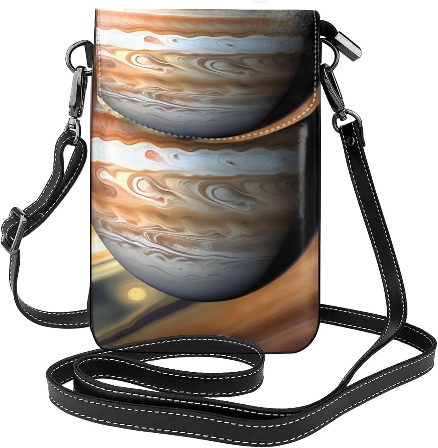 Jupiter Landscape Zippered Crossbody Bag,* Women'S Shoulder Bag With Card Slot, Removable Shoulder Strap, 7.6 X 4.9 In.