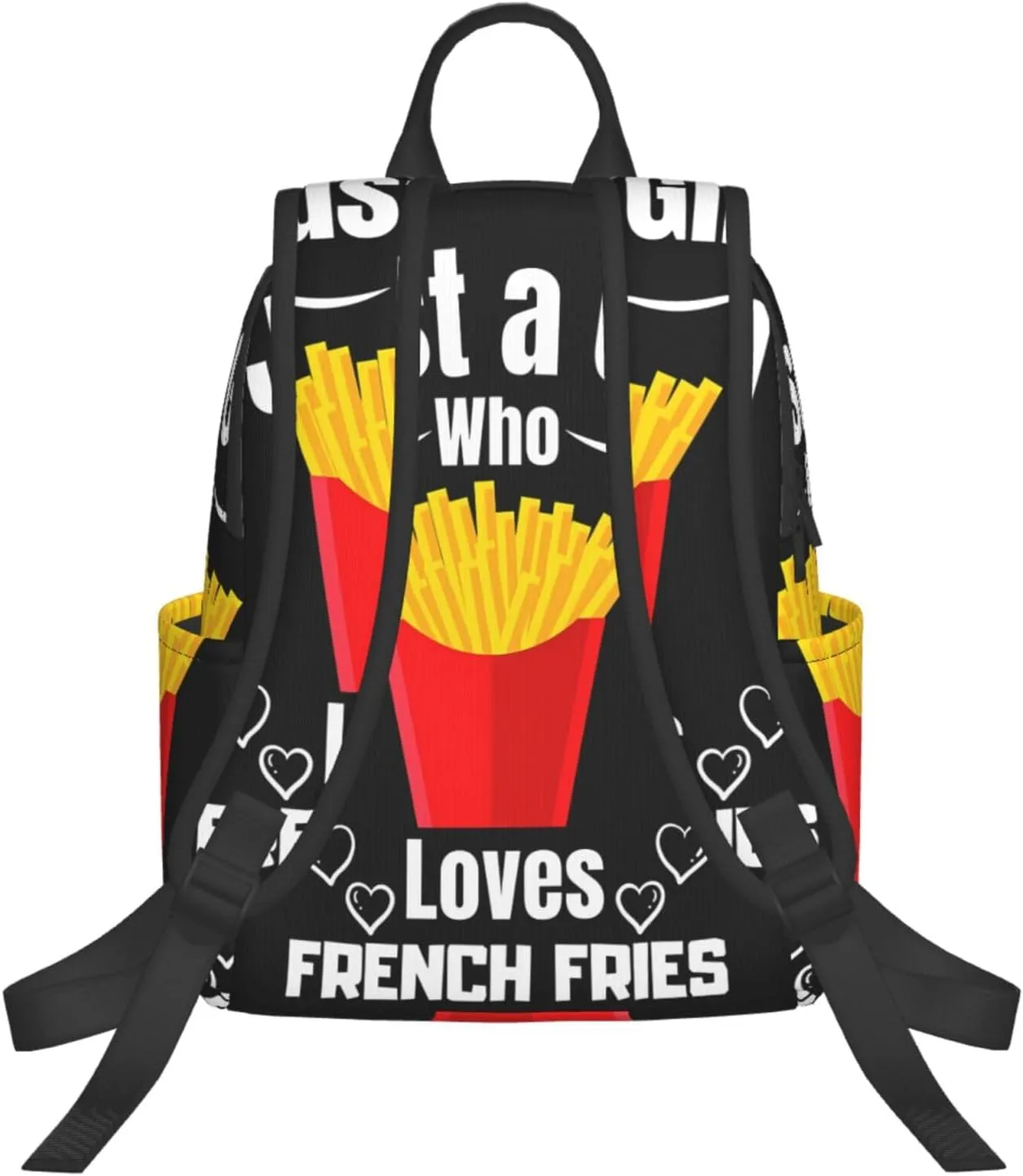 Just A Women Who Loves French Fries Travel Laptop Backpack Casual Backpacks Double Shoulder Daypack Notebook Rucksack Work Bags Sports Bag for Gym Hiking Camping Beach