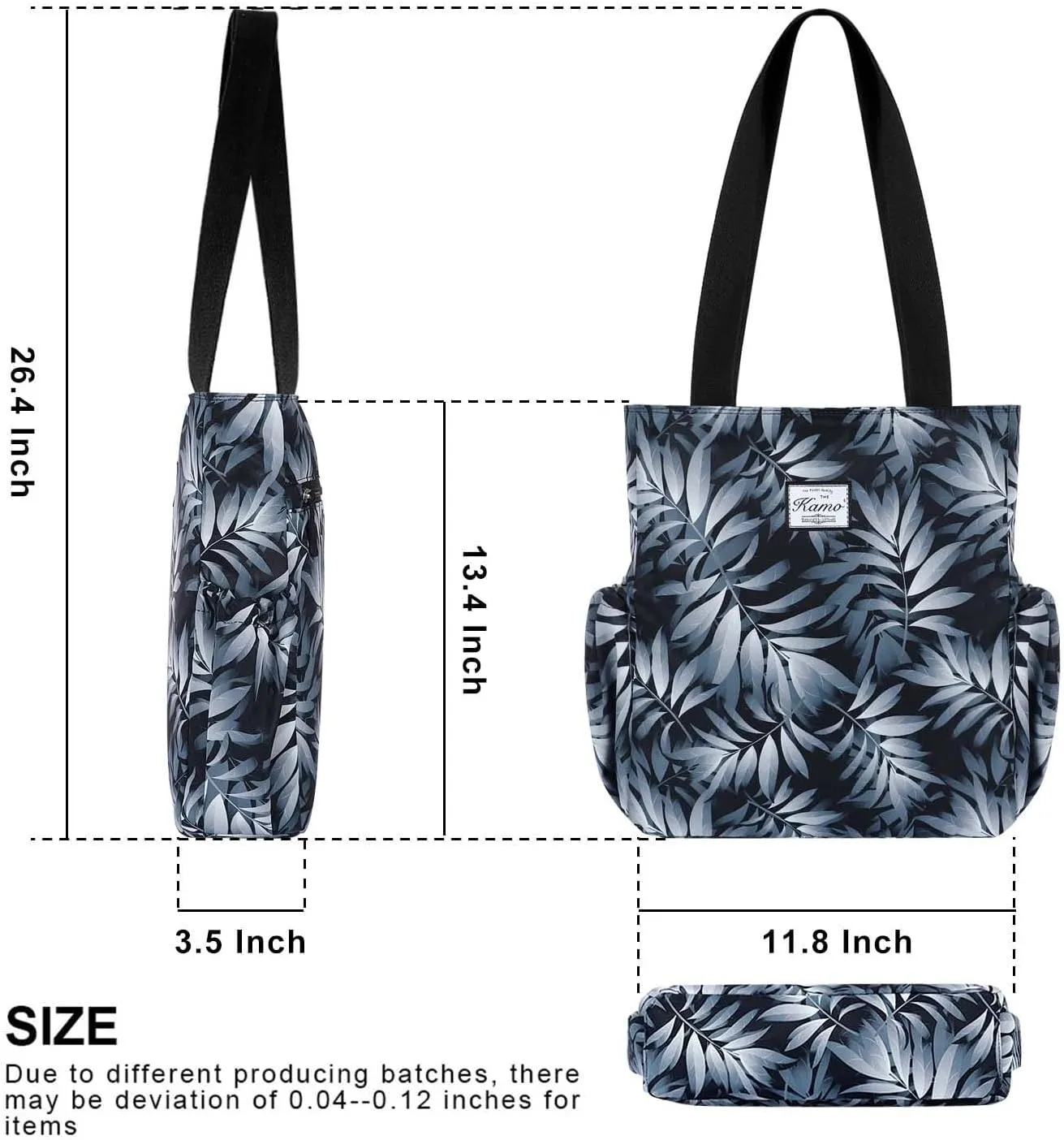 KAMO Floral Tote Bag - Waterproof Lightweight Handbags Travel Shoulder Bag for Hiking Yoga Gym Swimming Travel Beach
