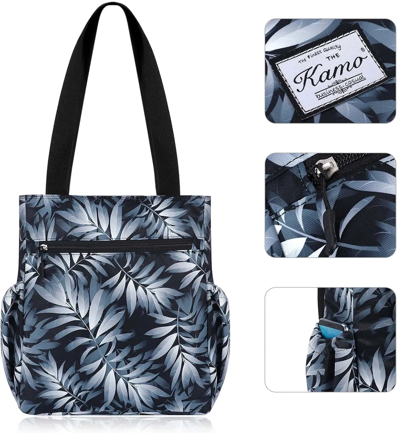 KAMO Floral Tote Bag - Waterproof Lightweight Handbags Travel Shoulder Bag for Hiking Yoga Gym Swimming Travel Beach