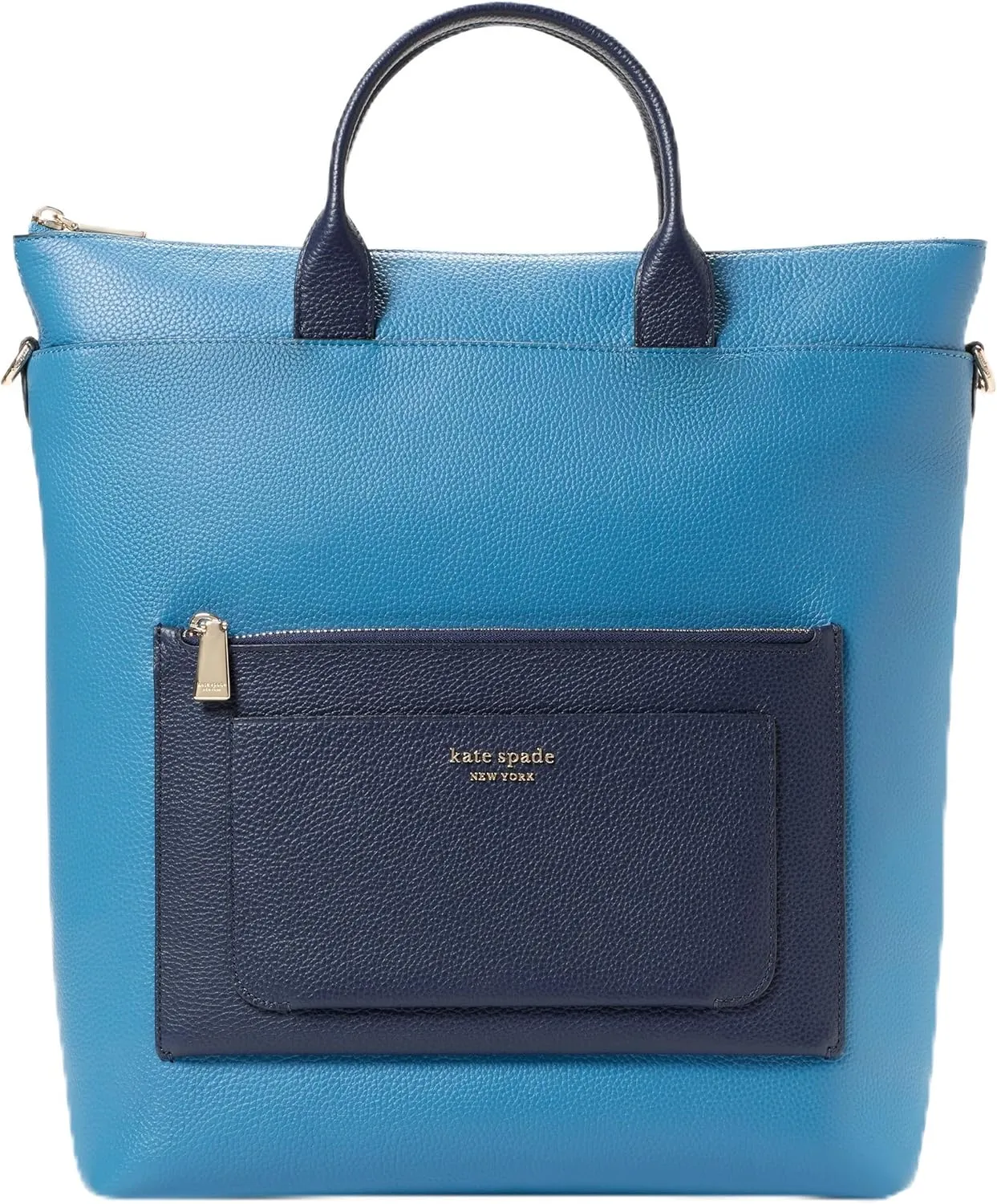 kate spade new york Walker Colorblocked Pebbled Leather Convertible Backpack, Back to School Blues Multi