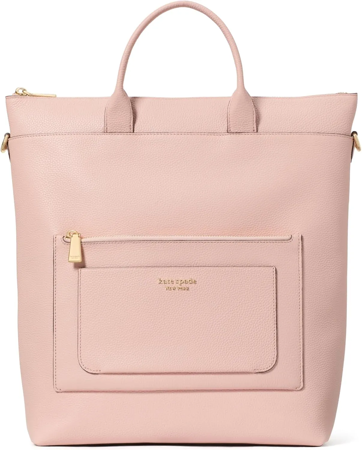 kate spade new york Walker Pebbled Leather Convertible Backpack, Rose Smoke