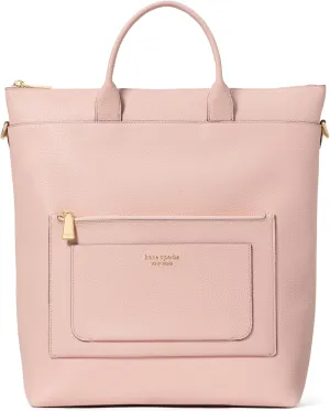 kate spade new york Walker Pebbled Leather Convertible Backpack, Rose Smoke