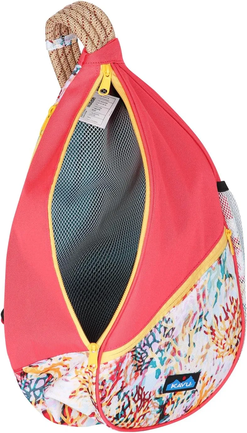 KAVU Paxton Pack Backpack Rope Sling Bag - Floral Coral
