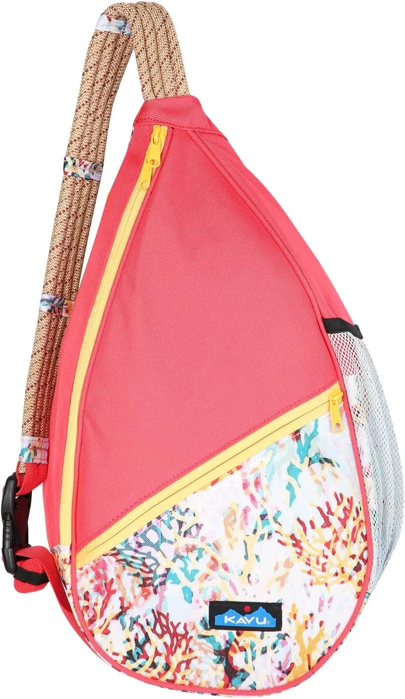 KAVU Paxton Pack Backpack Rope Sling Bag - Floral Coral