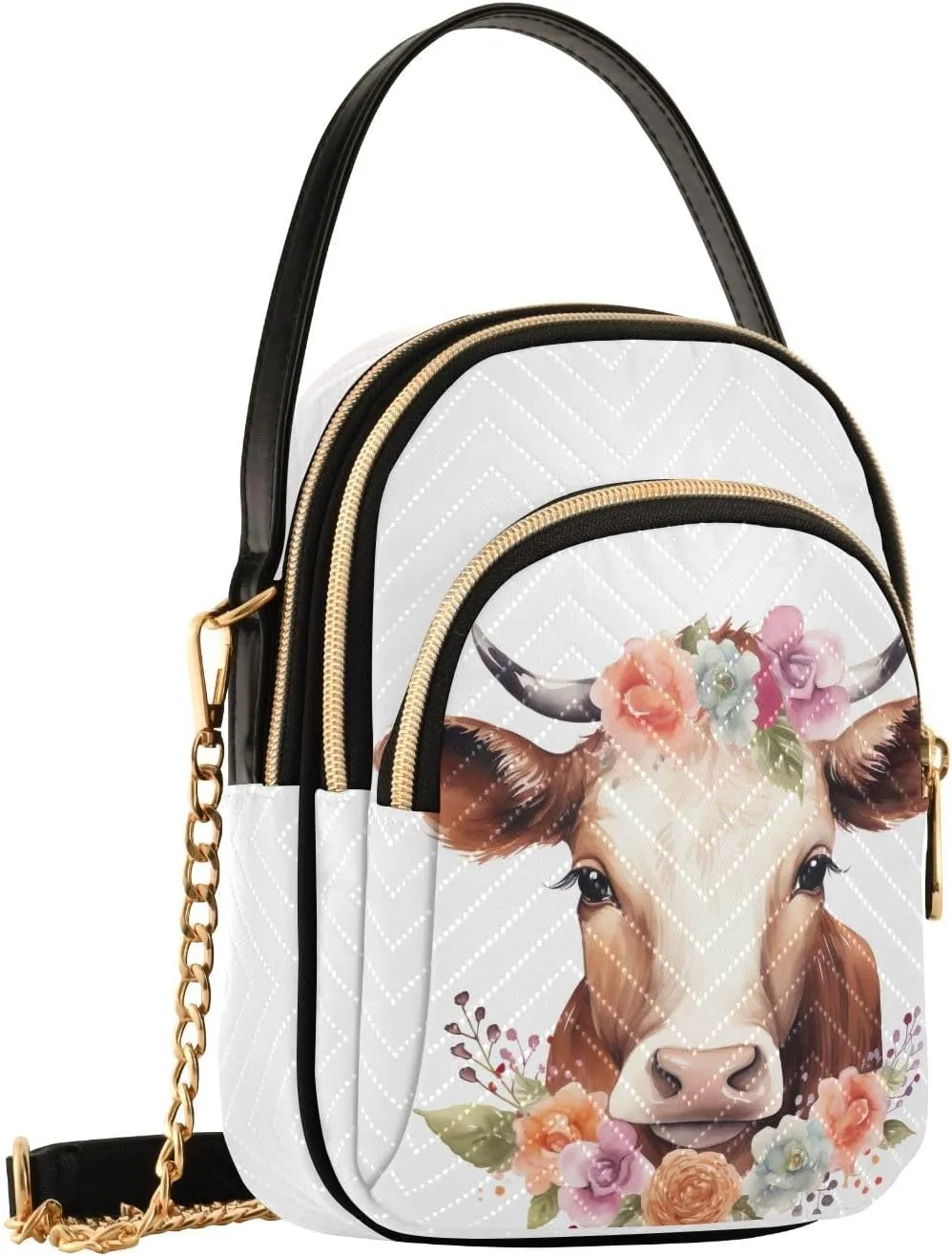 Kawaii Highland Ox Flowers Floral Small Crossbody Bags for Women Cell Phone Shoulder Purse Handbags Wallet 21215850