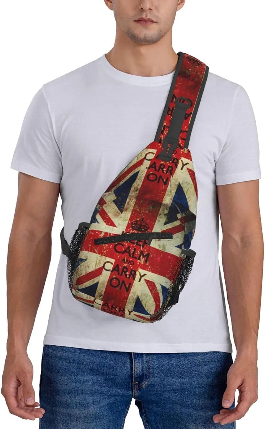 Keep Calm And Carry On Chest Sling Bag Crossbody Shoulder Backpack Bag Gym Cycling Travel Hiking Daypack Cross Bag
