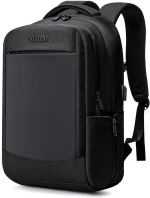 KEOFID Work Laptop Backpack for Men and Women, Mens Work Backpacks Fit 15.6 Inch Computer, Carry On Business Travel Back pack with USB Charging Port, Water Resistant(Black)
