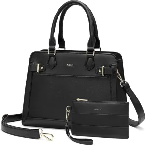 Keyli 2pcs Purses and Handbags for Women, Fashion Vegan Leather Shoulder Tote Bags Top Handle Satchel Bag with Long Strap