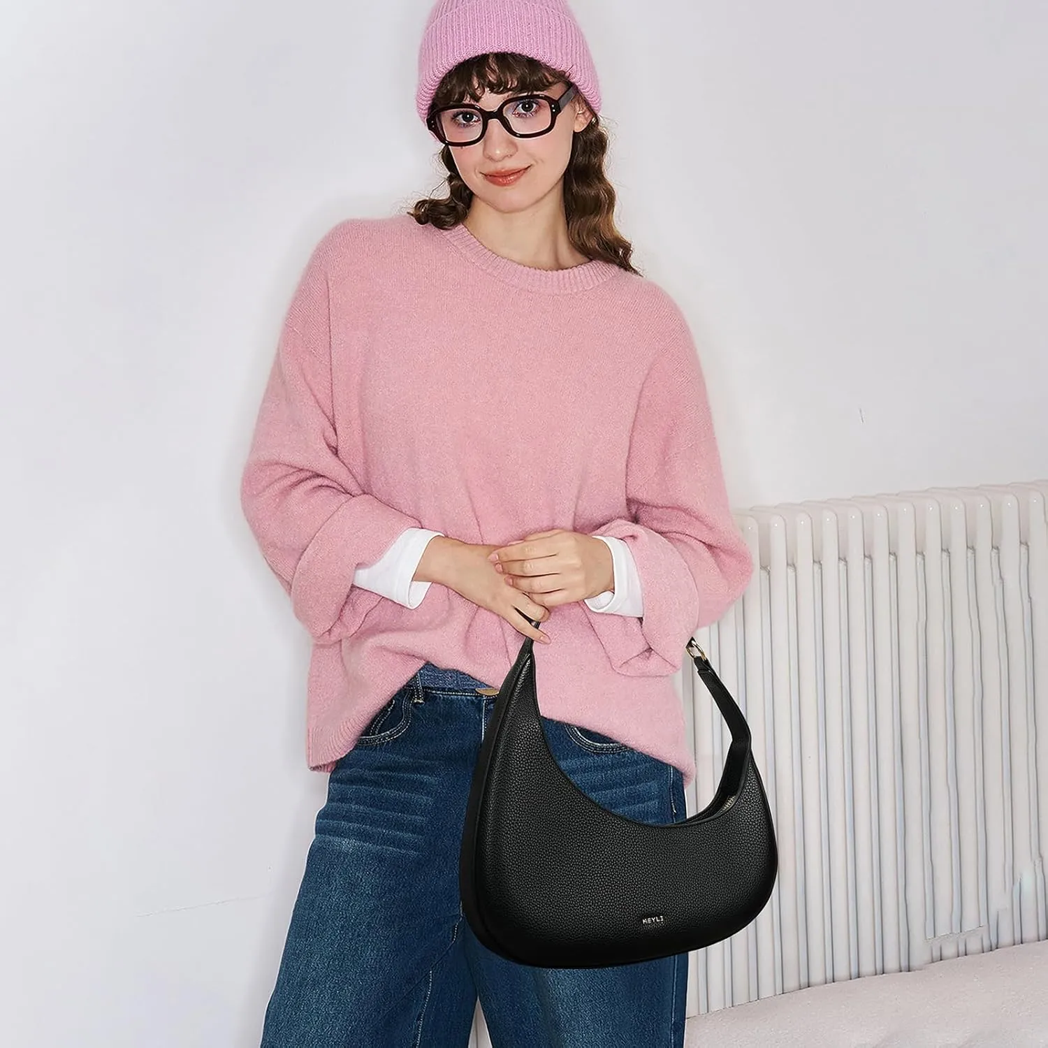 Keyli Shoulder Bag for Women Trendy Casual Leather Shoulder Purses lightweight Handbags Clutches with Zipper closure