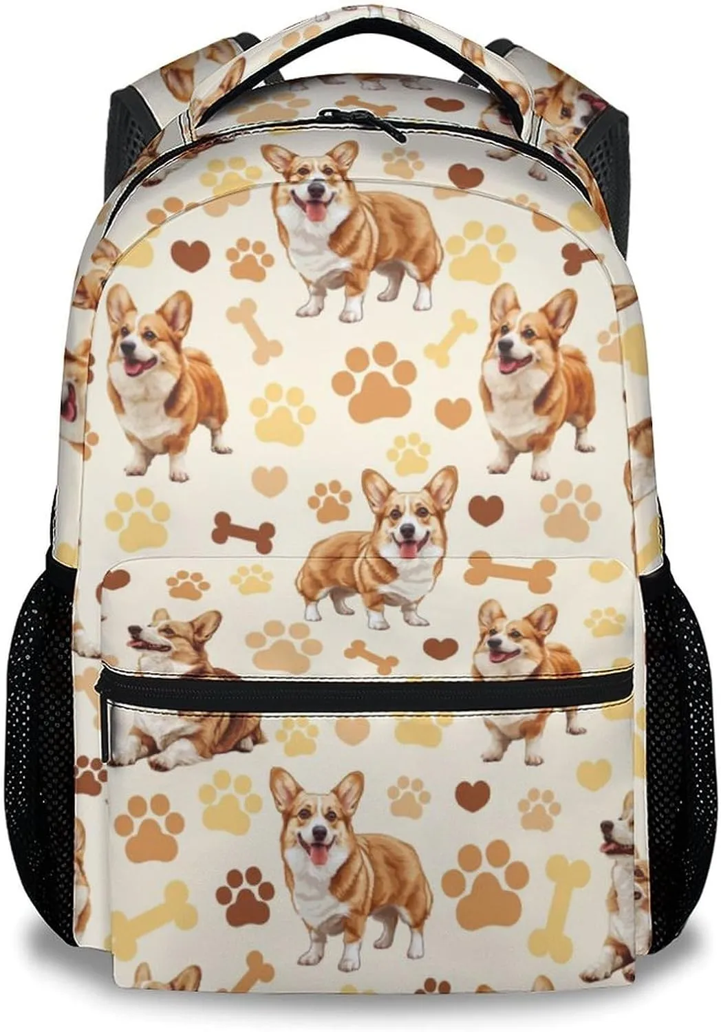 Kids Backpack for Boys, 17 Inch Dog Backpacks for Girl, Cute Corgi Bookbag for School Travel