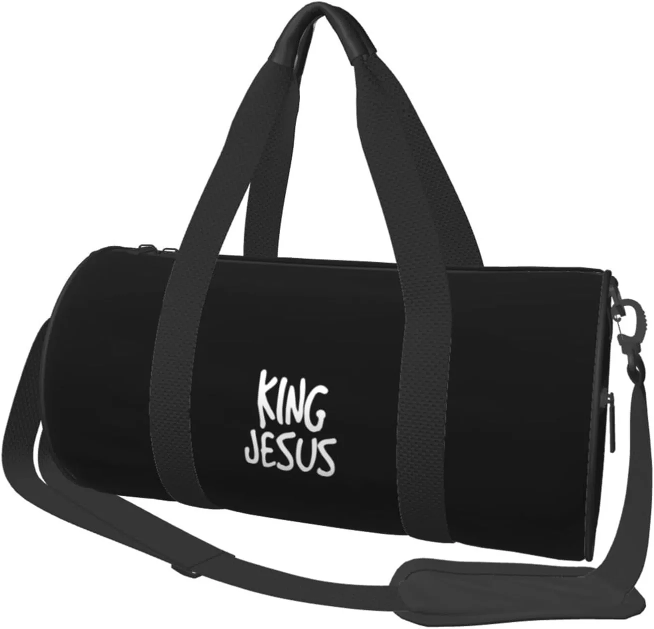 King Jesus Travel Luggage Duffel Bag Sports Rolling Foldable Duffel Bag, Black