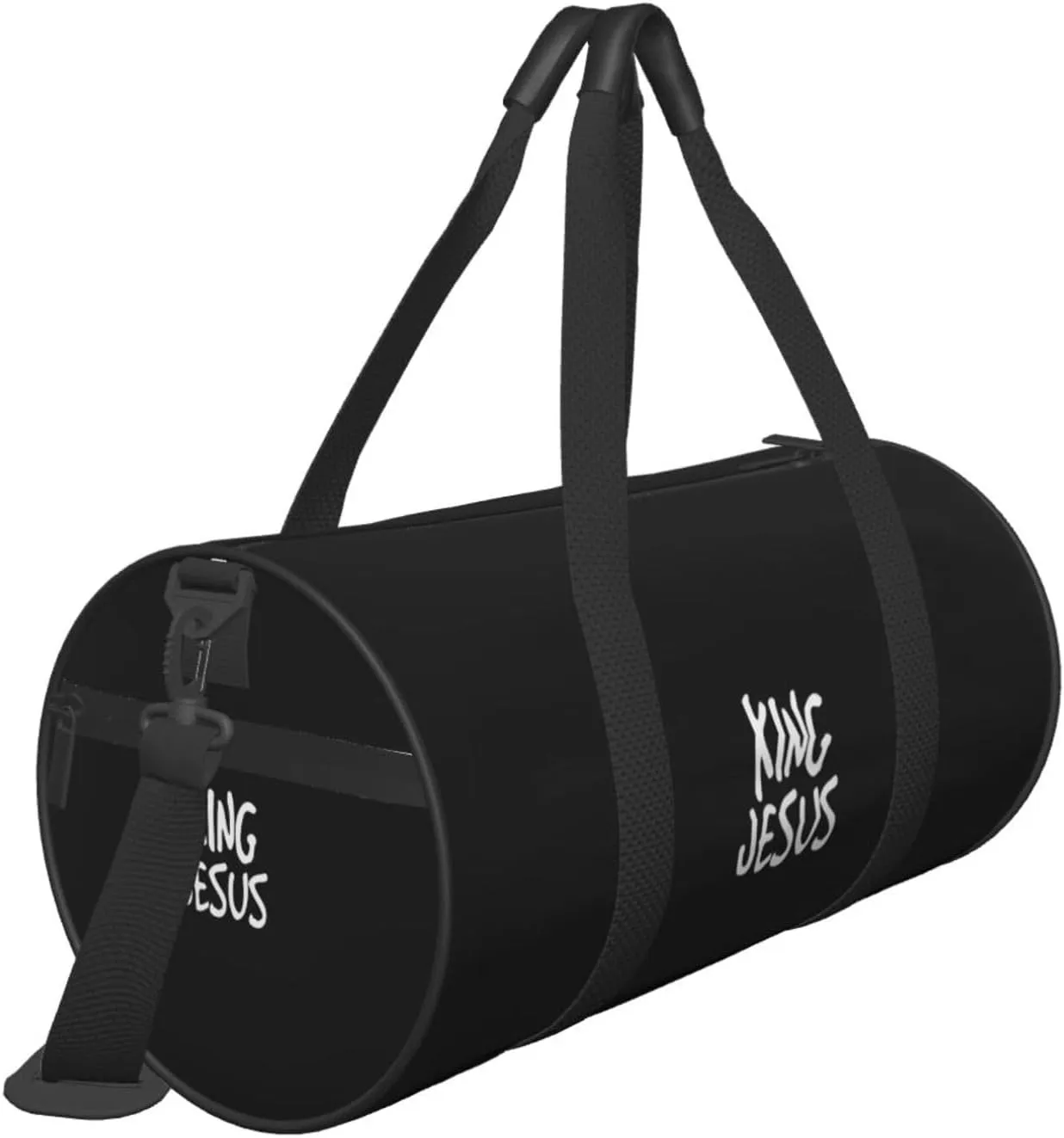 King Jesus Travel Luggage Duffel Bag Sports Rolling Foldable Duffel Bag, Black