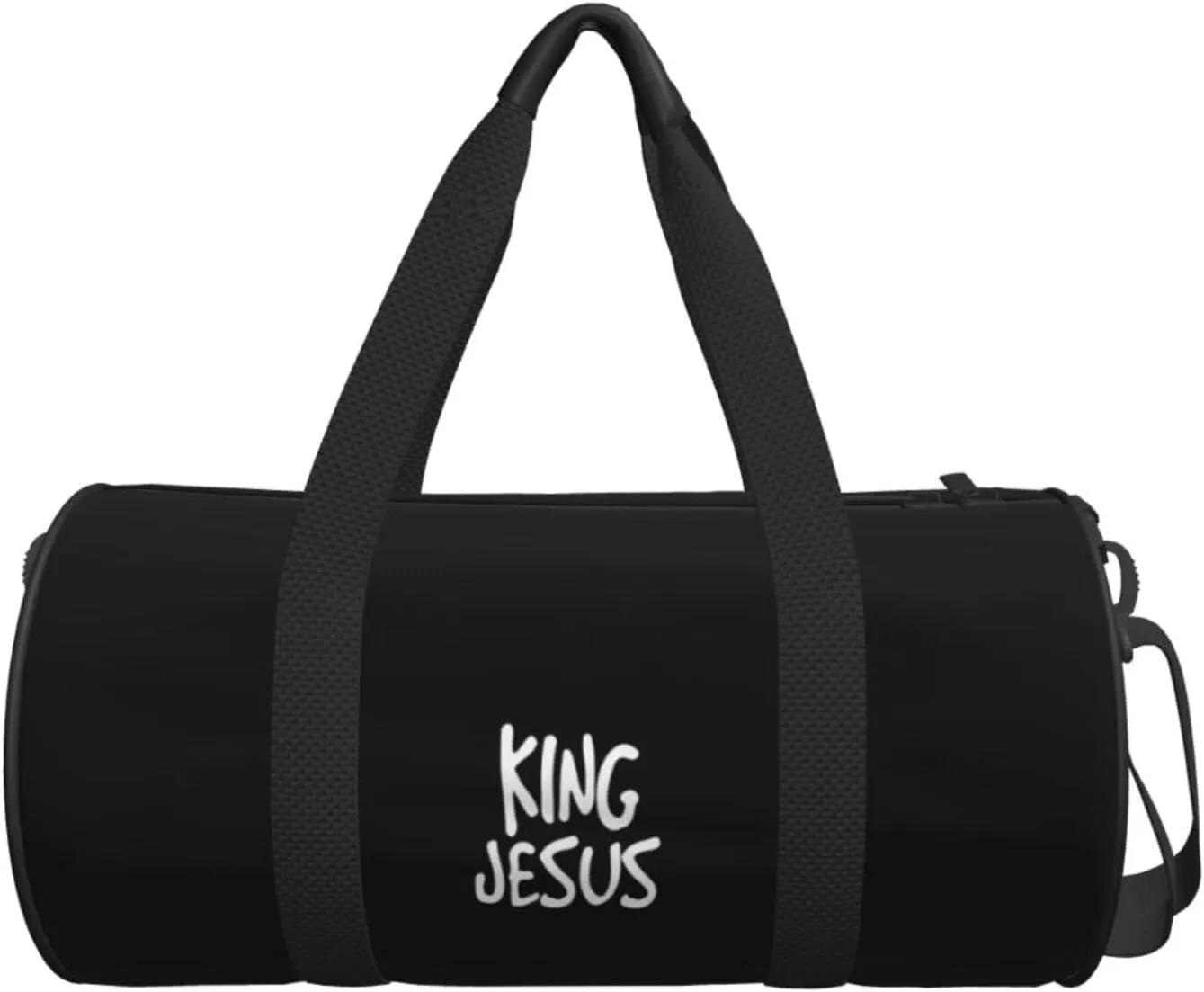 King Jesus Travel Luggage Duffel Bag Sports Rolling Foldable Duffel Bag, Black