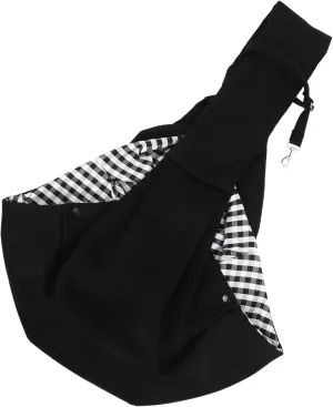 Kisangel Dog Sling Carrier Bag Crossbody Pet Backpack for Small Dogs Cats Breathable Mesh Design with Safety Buckle for Hiking Outdoor Travel Black