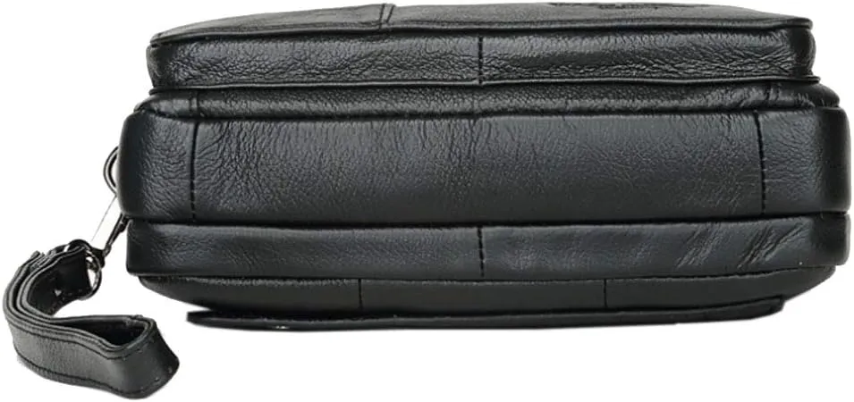 KPYWZER Leather Clutch Purse Wallet Men Wrist Bag
