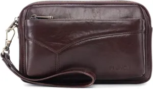 KPYWZER Leather Clutch Purse Wallet Men Wrist Bag