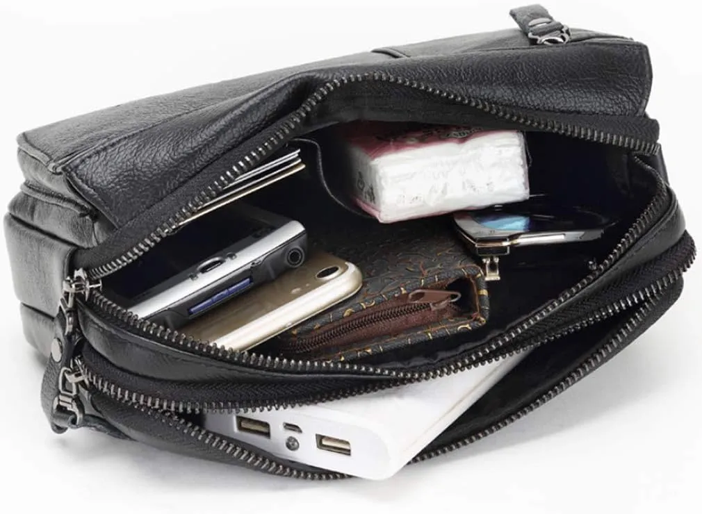 KPYWZER Leather Clutch Purse Wallet Men Wrist Bag