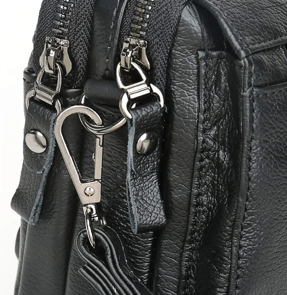 KPYWZER Leather Clutch Purse Wallet Men Wrist Bag