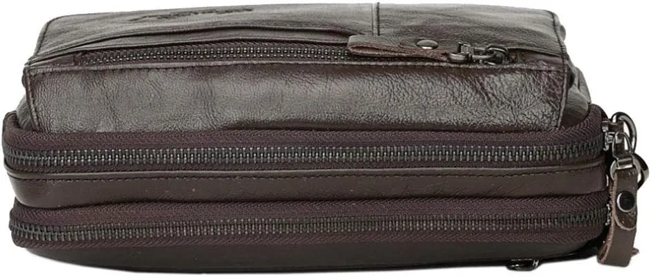 KPYWZER Leather Clutch Purse Wallet Men Wrist Bag