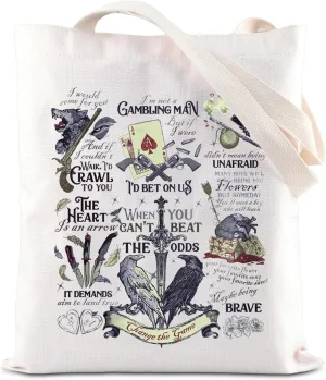 KUIYAI Fantasy Crows Novel Merchandise Tote Bag Ketterdam Crow Club Shoulder Bag NMNF Gift Shadow And Bone Gift For Bookish