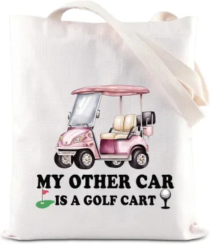 KUIYAI Golf Lovers Tote Bag Golf Club Gift Golfer Canvas Bag Golfing Team Gift Golf Player Gift My Other Car Is A Golf Cart