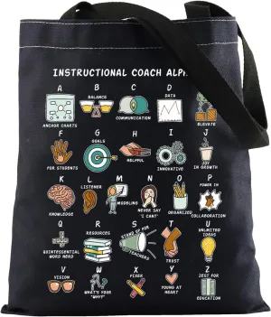 KUIYAI Instruction Coach Appreciation Tote Bag Educational Coach Bag Instruction Assistant Gift Instructional Teacher Gift