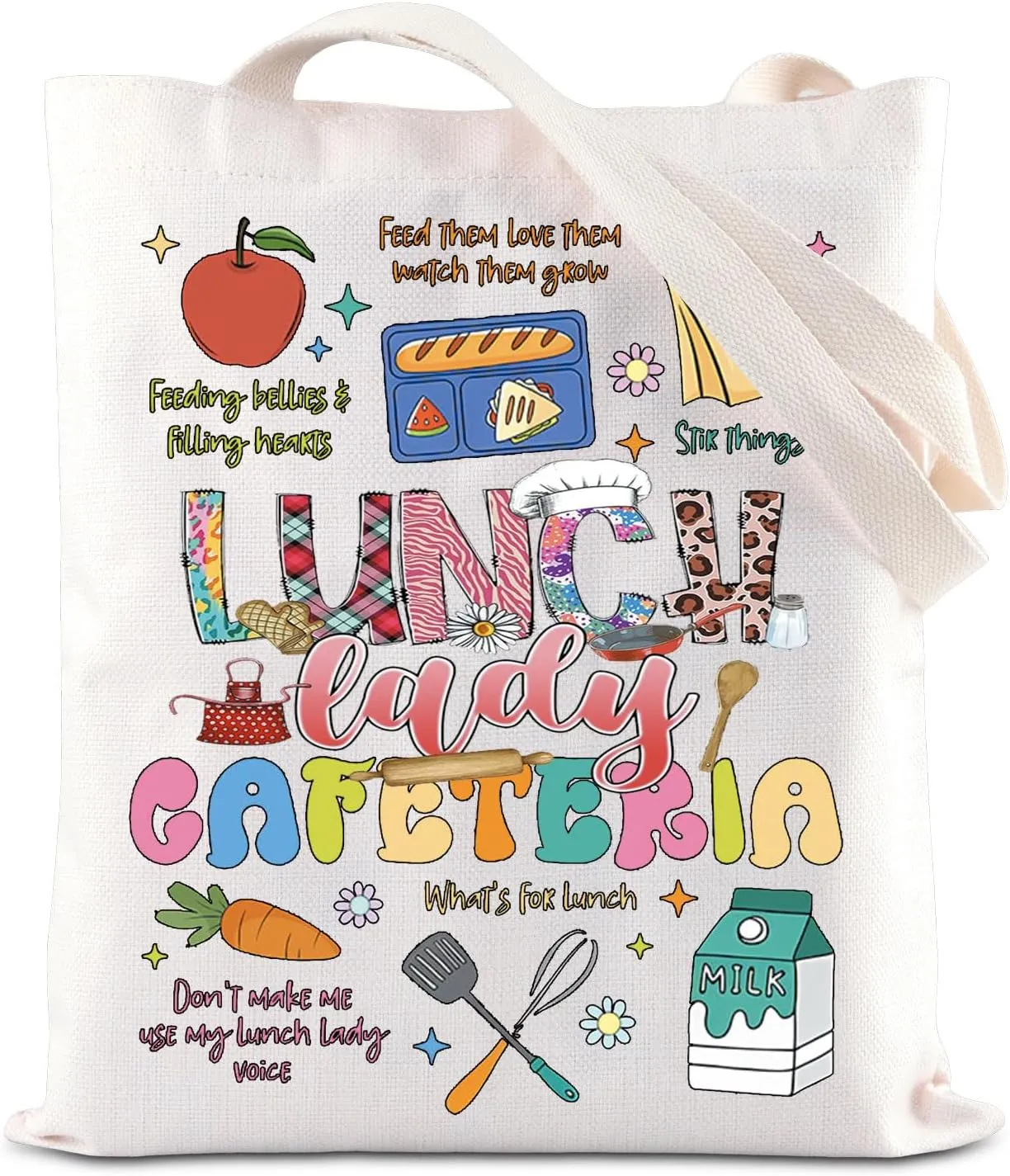 KUIYAI Lunch Lady Cafeteria Tote Bag - Appreciation Gift for Cafeteria Worker & Team