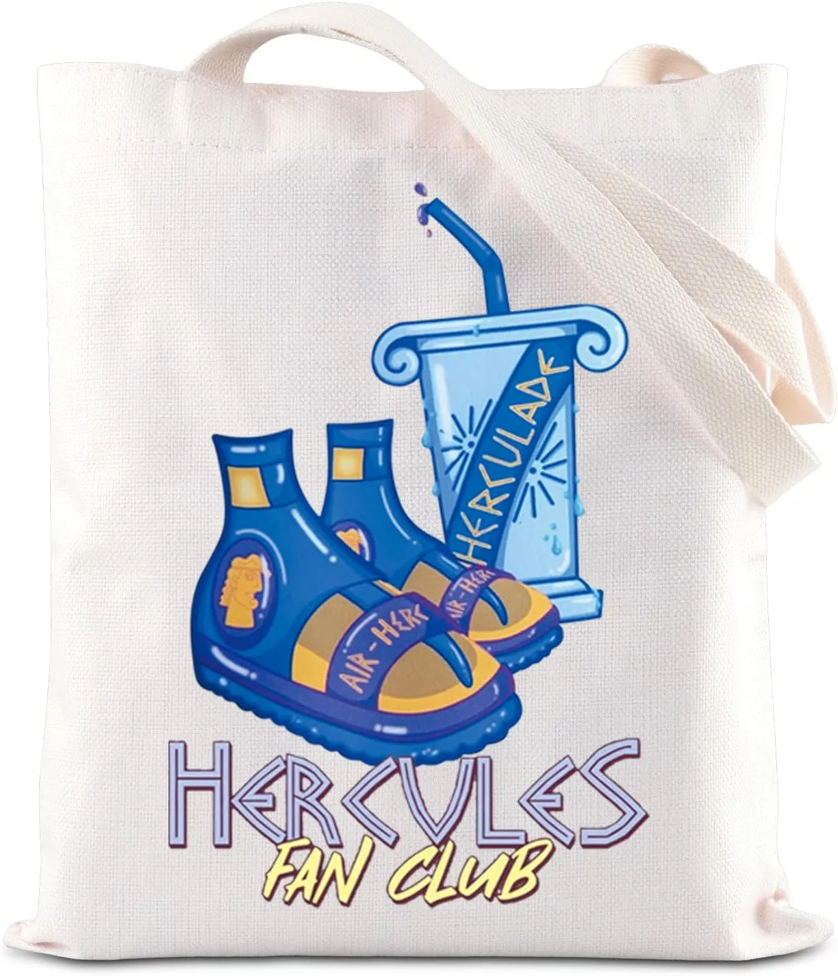 KUIYAI Movie Inspired Tote Bag Air-Herc Sandals Drinking Fan Club Canvas Bag WDW Greek Mythology Gift