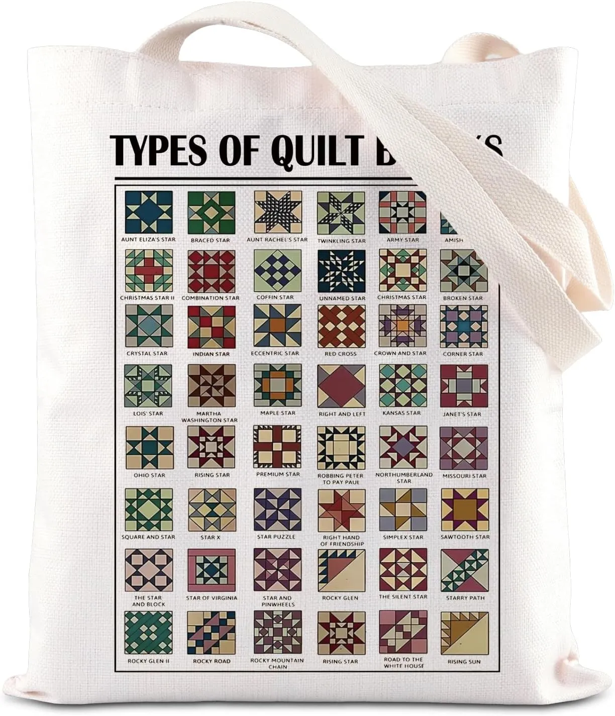 KUIYAI Quilting Blocks Tote Bag Quilting Knowledge Bag Quilt Retreat Gift Sewing Crafting Gift Sewing Life Gift For Quilter