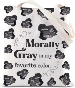 KUIYAI Romance Novel Enthusiast Tote Bag Reader Handbag Enemies to Lovers Gift Morally Gray is My Favorite Color Canvas Bag