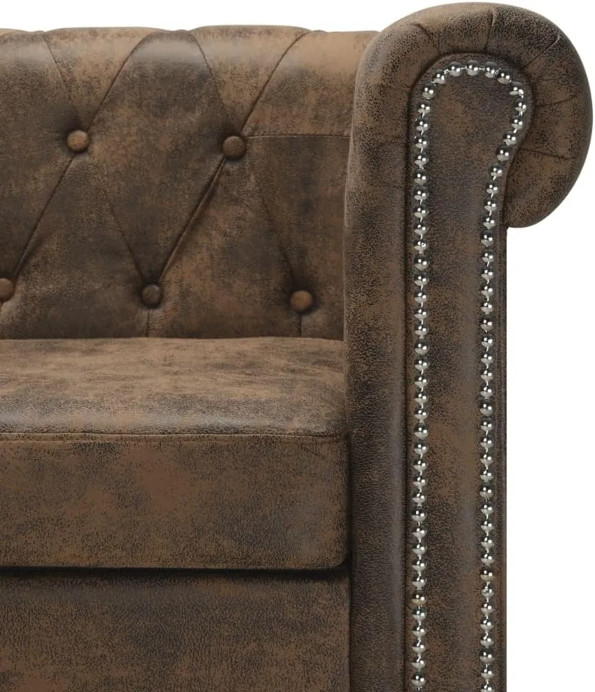 L-Shaped Chesterfield Sofa Couch sectional,Convertible sectional Sofa,Couch,Sofa,couches for Living Room,futon Couch,couches,futon,Artificial Leather Brown