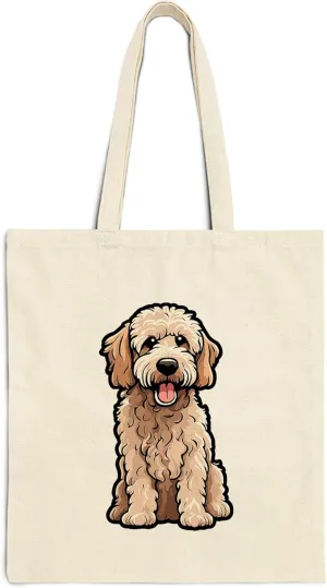 Labradoodle Cotton Tote Bag for Women Men Casual Tote Bag Cloth Canvas Shopping Bags With Handles Cute Bags Everyday Use 15" x 16" Aesthetic Gift ID44997
