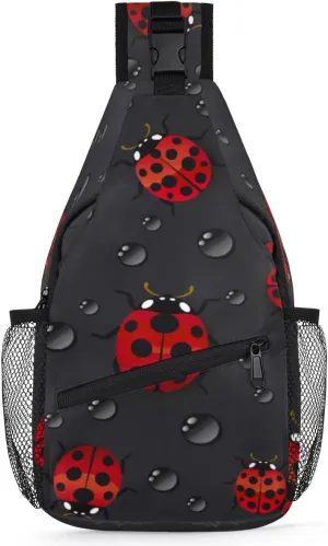 Ladybugs Sling Bag for Women Men Crossbody Sling Backpack Shoulder Bag Chest Bag Daypack for Travel Hiking Outdoor
